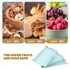 Take Out Containers 4 Pcs Square Paper Lace Plate Wedding Cake Decor Serving Platters Trays Parties Fruit Party Cupcake Cookie Display