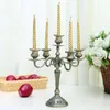 Candle Holders Candlestick Metal Vintage Black Lantern Centerpieces Pedestal Oil Burner Jarrones Home Decor Fg09