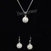 ab clear disco ball arics و Silver Tone Netlace Crystal Jewelry Set 10 Sets Whole296U