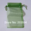 500pcs lotes cor verde escuro embalagem de jóias sacos de organza drawable 7x9cm sacos de presente de casamento pouches216v