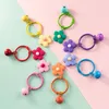 Keychains Fashion Small Candy Flower Bell Pendant Key Chains For Women Girl Car Holder Bag Charms Jewelry Accessories