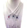 Chaînes YKNRBPH Collier de perles d'eau douce naturelles pour femmes 8-9mm Blanc Layered Romantique Sweet Fine Bijoux Colliers