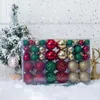 Juldekorationer Julboll 3-6 cm Uppsättning av 100 PVC Boxed Bright Matte Powder Ball Hollow Christmas Tree Decorations Color Ball 231024