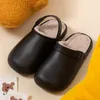 Waterproof cotton slippers womens Beige white black khaki simple baotou indoor home household non-slip warm cotton drag men's winter cotton cover slippers