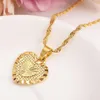 Conjuntos de joyas con colgante de corazón, collares clásicos, pendientes, conjunto de 14 k, oro fino, latón, boda, dote de novia, mujeres y niñas gif248W