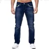 Mens Jeans raka män tvättade inget hål jean vår sommar pojkvän streetwear lös casual designer long denim byxor byxor 231025
