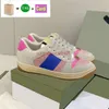 Luksusowe buty Casual Classic Vintage Screener Dirty Skórzany projektant stron internetowych White Beige Ebony Green obsydian Grey Truskawki Mężczyźni Mężczyźni Women Sneakers 43221