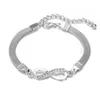 Bracelets de charme Strass Infinity Bracelet hommes femmes bijoux 8 numéro pendentif charme Blange Couple Bracelets pour amoureux ami femmes cadeaux 231025