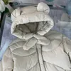 New newborn Down jacket Solid color kids Winter clothing Size 100-150 Cute Bear Ear Decoration children overcoat Oct25