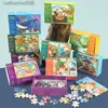 Puzzles 60pcs Kids Cartoon Jigsaw Puzzles przedszkola chłopców Dziewczęta Wczesna edukacja Transport Transport Toddler Toysl231025