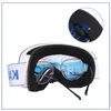 Skibril Magnetische skibril Heren Dames Dubbele lens Anti-condens UV-bescherming Grote cilindrische skibril voor wintersport Snowboard-bril 231024