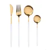 Ensembles de vaisselle 4 couleurs Vaisselle occidentale Durable Couverts en acier inoxydable Couteau Fourchette Soupe Dessert Crème glacée Cuillère Couverts Golden Ta Dhi62