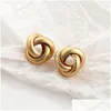 Baumeln Kronleuchter Trendy Gold Metall Tropfen Ohrringe Für Frauen Vintage Twist Geometrische Aussage Ohrring Partei Schmuck Großhandel Liefern Otawf