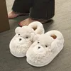 Slippers ASIFN Katoen Vrouwen Man Cartoon Warme Winter Fuzzy Koppels Thuis Indoor Leuke Comfortabele Zapatos De Mujer Mode