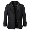 Mens Wool Blends Autumn and winter middle-aged and elderly men's fashionable high-end and atmospheric wool coat long and thick wool coat 231025