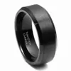 8 mm zwarte matte wolfraamcarbide Infinity ring trouwring mannen engagement statement sieraden afgeschuinde rand comfort fit R0803000222d