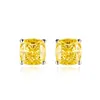 HBP 925 Silverpläterad 18K Platinum Yellow Diamond Earrings 1 karat fyrkantiga örhängen aura750 för kvinnor201w