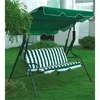 Camp Furniture Vebreda 3-Sitzer Patio Outdoor Porch Swing Glider Chair mit Baldachin Grün