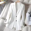 Abiti da donna Taglie forti M-4XL Arrivo Autunno Inverno Blazer formale Giacca da donna Donna Nero Bianco Cappotto da lavoro da lavoro femminile