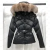 2023designer Women's Down jacket embroidered badge doudoune femme fur collar hooded jackets