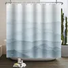 Shower Curtains Gradient Color Shower Curtain Modern Minimalism Waterproof Geometric Bath Curtains with Hooks Bathtub Screen for Home Decoration 231025