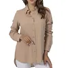 Camicette da donna Camicia in chiffon da donna Stile coreano Moda ampia manica lunga Top casual Camicie eleganti da ufficio per tutte le partite Primavera Autunno