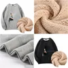 Sweats à capuche pour hommes Sweatshirts Femmes Col rond Sweat à capuche Femme Agneau Cachemire Automne et hiver Lâche Plus Polaire Épaissi à manches longues DH4IC