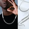 Hiphop Połowa 7 mm Miami Cuban Link łańcuch i połowa 8 mm pereł naszyjnik dla mężczyzn i kobiet w biżuterii ze stali nierdzewnej 0115256H