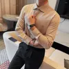 Men's Casual Shirts Autumn Winter Classic Plaid Shirt For Men Long Sleeve Business Dress Slim Office Social Clothing