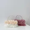 Kvällspåsar Fashion Luxury Design Pearl Rose Flower Women's Handbag Evening Bag Wedding Party Prom Handhållen axel underarm plånbok 231026
