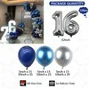 Weihnachtsdekorationen, 129 Stück, chromblauer Ballon, 16, 18, 20, 30, 50 Jahre, silberne Zahl, Geburtstag, Jahrestag, Party-Dekoration, Globos-Zubehör für Erwachsene, 231026