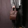 Bortkroppar Läder Mäns handväska Top Layer Cowhide Vertical Portfölj Retro Mäns en-axel Messenger Bag 12 tum iPad Bag NZPJ 231026