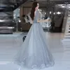 Vêtements ethniques Femmes Gris Exquis Paillettes Robe formelle Robes de soirée élégantes 2023 Banquet Longues Robes en tulle A-ligne