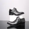 Dress Shoes Luxury Men's Leather Flats Italiaanse Wingtip Oxfords Monk Riem Buckle Brogue Business Wedding Formal For Men