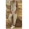 Women's Jumpsuits & Rompers S 5XL 2021 Women Casual Solid Strappy Dungarees Vintage Cotton Linen Loose Party Long Harem Overa288O