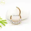 Stud ASTM Septum Piercing Nose Rings G23 Titanium Earrings Zircon Clicker Ear Brosk Tragus Helix Body Jewelry 16G YQ231026