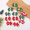 Cartoon Santa Claus Snowman Children Hairpin Barrettes Kids Print Bow Baby Girls Festival Decoration Hair Accessories