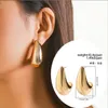 Large Tear Drop Dangle Chandelier Simple Chunky Water Drop Half Empty Stud Earrings For Woman Punk Metal Gold Color C-Shaped Hook Earrings Jewelry 2023 Trend Gift