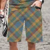 Mäns shorts pläd rand mönster casual man simning elastisk midja snabba torra män/kvinnor harajuku baddräkt lös bekväm cool