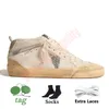 10a designer casual skor kvinnor man mid stjärna plattform gjord i Italien sneakers rosa begravning glitter sier guld vintage finish platt läder mocka