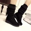 Boots Drop Winter Autumn Women Over The Knee Knitted Woman Round Toe Flat with Shoes Female Footwear Plus Size 231025