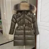 Luxury designer women down parkas mid length embroidered badge with hat fur collar thickened for warmth and slim fit Puffer jacket Winter jacket top Size 1/2/3/4