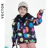 Лыжные костюмы VECTOR Ski Professional Детская лыжная куртка Брюки Теплые непромокаемые брюки для мальчиков и девочек Катание на лыжах на открытом воздухе Сноуборд Зимний лыжный детский комплект 231025