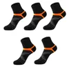 Men's Socks Low Cut Anti Slip Sports Basketball Sweat Absorbing Breathable Mid Length Stocking Thickened Running 5 Pairs