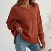 Women's Sweaters 2023 Casual Fall Oversized Sweater Batwing Sleeve Neck Spilt Knit Tunics Pullover Tops Streetwear N7YD