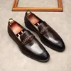 Robe chaussures italien plat hommes affaires mocassins de luxe en cuir véritable marque à la main designer élégant noir mariage travail formel homme