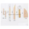 Hantverksverktyg Diy Y Tool 8pcs Set Clay Ceramic Molding Wood Knife Sponge Y-Tool Scpture Modelling Kit Handwork Supplies SN4396 Drop Deliv DH2KQ