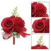 Boutonnières de roses artificielles pour marié, fleurs décoratives, Corsage pour hommes d'honneur, bal de mariage, mariage d'automne