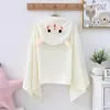 Towels Robes Hooded Baby Bathrobe Cartoon Children's Soft Absorbent Bath Towel Breathable Coral Velvet Bath Towel Warm born Bath Towel 231024