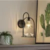 Wall Lamp Nordic Glass Shade Stairs Light Bird Cage Bedside Led Sconce For Hallway Guest Room Loft Porch Ligting